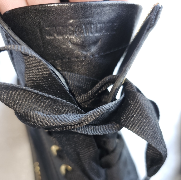 Zadig & Voltaire Laureen Jumbo-Lace Leather Zip Boots Sz EU40/US10 - Picture 8 of 15